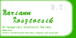 mariann kosztocsik business card